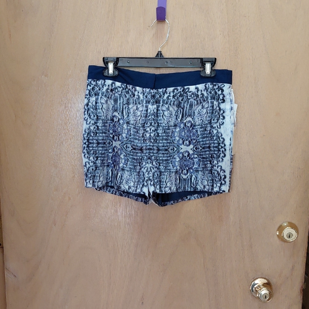 1. State Navy Blue Patterned High Waist Women's Shorts